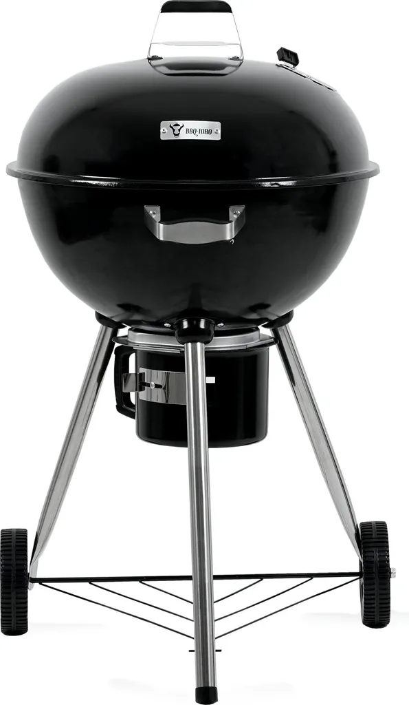 Barbecue sphérique avec grande surface de cuisson et couvercle émaillé