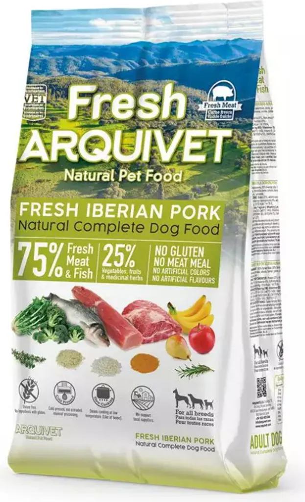 Nourriture Chien Semi-Humide Digestion Facile Porc Ibérique et Poisson 10kg