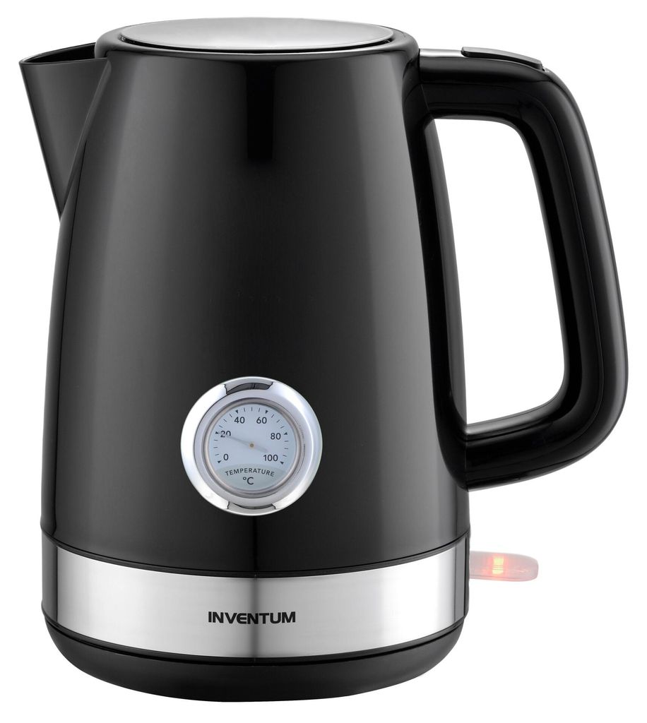 Inventum Inventum HW917B Retro-Wasserkocher - 1,7 Liter - 2200 Watt - Schwarz/RSV - Abmessungen: 24,5 × 22 × 28 cm