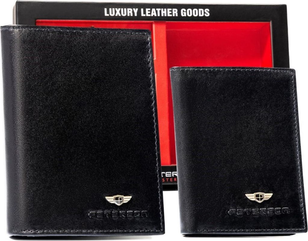 Geschenkset: Herren-Ledergeldbörse, Kartenhalter und Produktbild 
