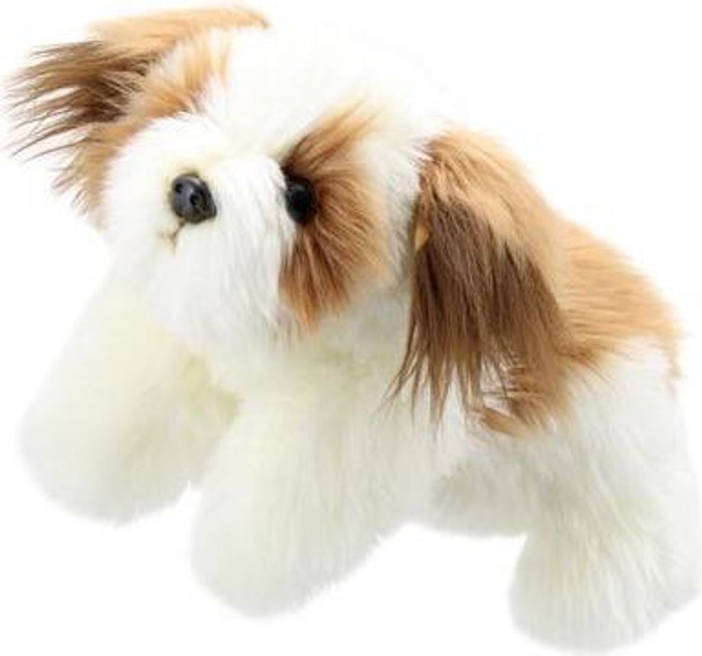 The Puppet Company Handpuppe Hund braun und wei - Plschpuppe 36 cm