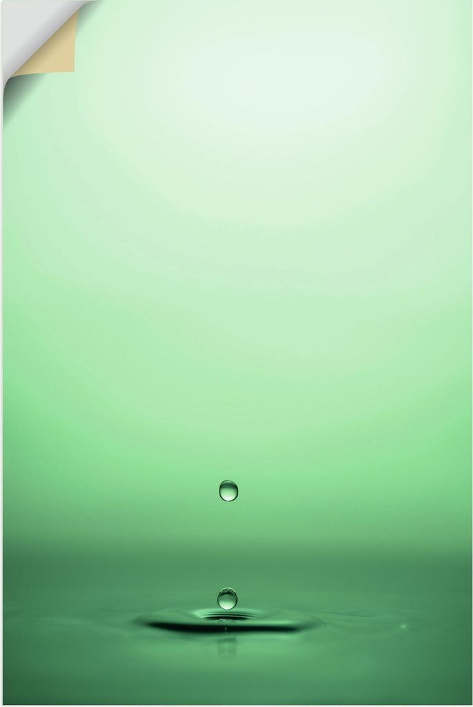 ARTland Wandbild, selbstklebend Tropfen (grün) Größe: 80x120 cm