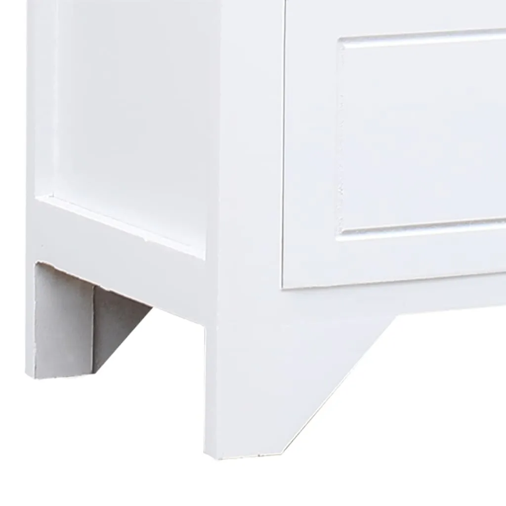 Mobile TV bianco 108x30x40 cm in legno massiccio di paulownia - 6