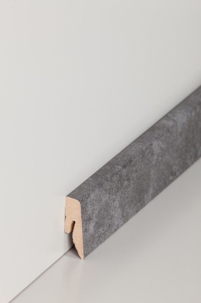 Sockelleisten / Fußleisten "Nauheim" (MDF foliert) - Farbpalette: Design-Basalt (718.4030)