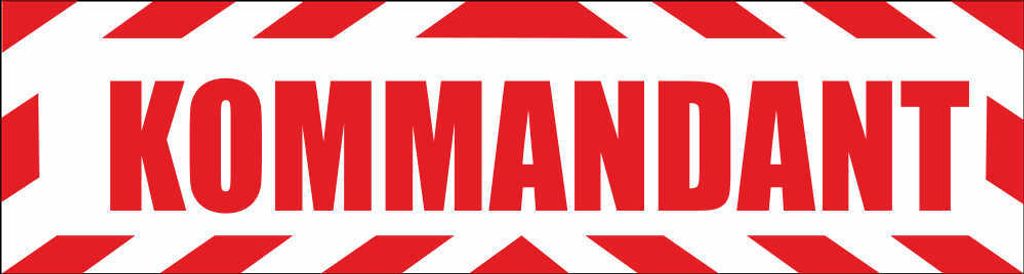 INDIGOS UG - Magnetschild "Kommandant" mit Rahmen 45 x 12 cm - Magnetfolie für Auto / LKW / Truck / Baustelle / Firma