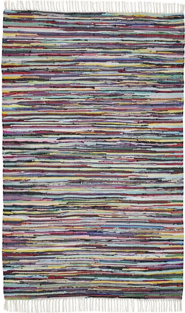 Tapis en coton à motif ethnique TIMULTI - Textile tissé main robuste