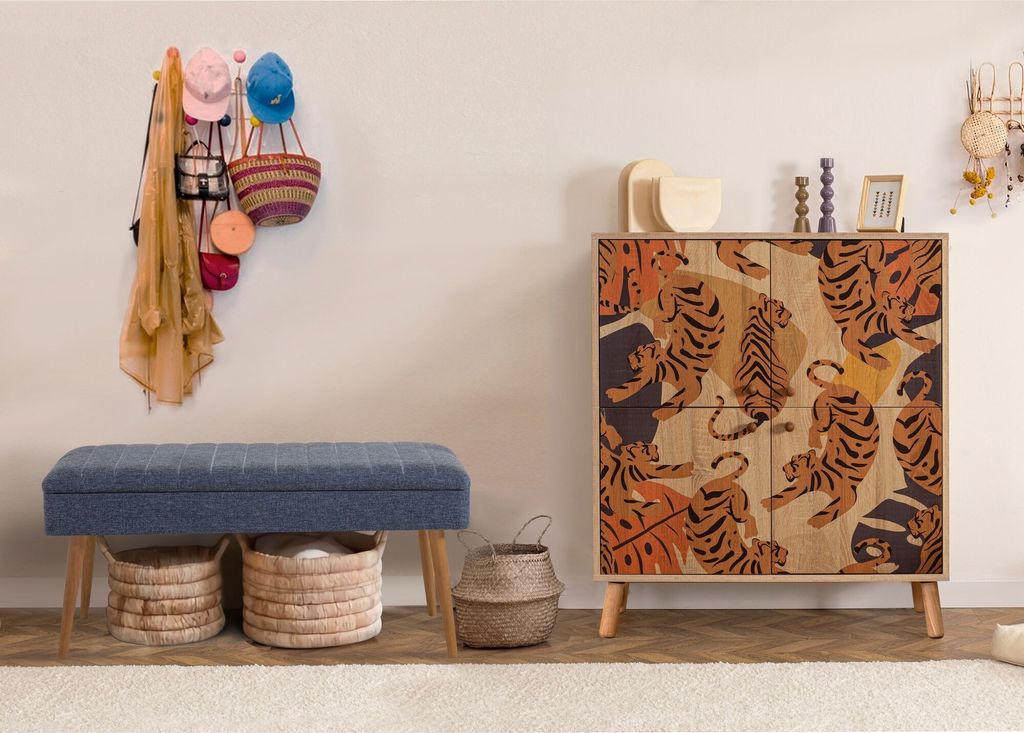 Skye Decor, Multilux - Tigris - 1048, Flurmöbel-Set, Sonomo, 100 % MELAMINBESCHICHTETE SPANPLATTEN, 95 x 36 x 111 cm