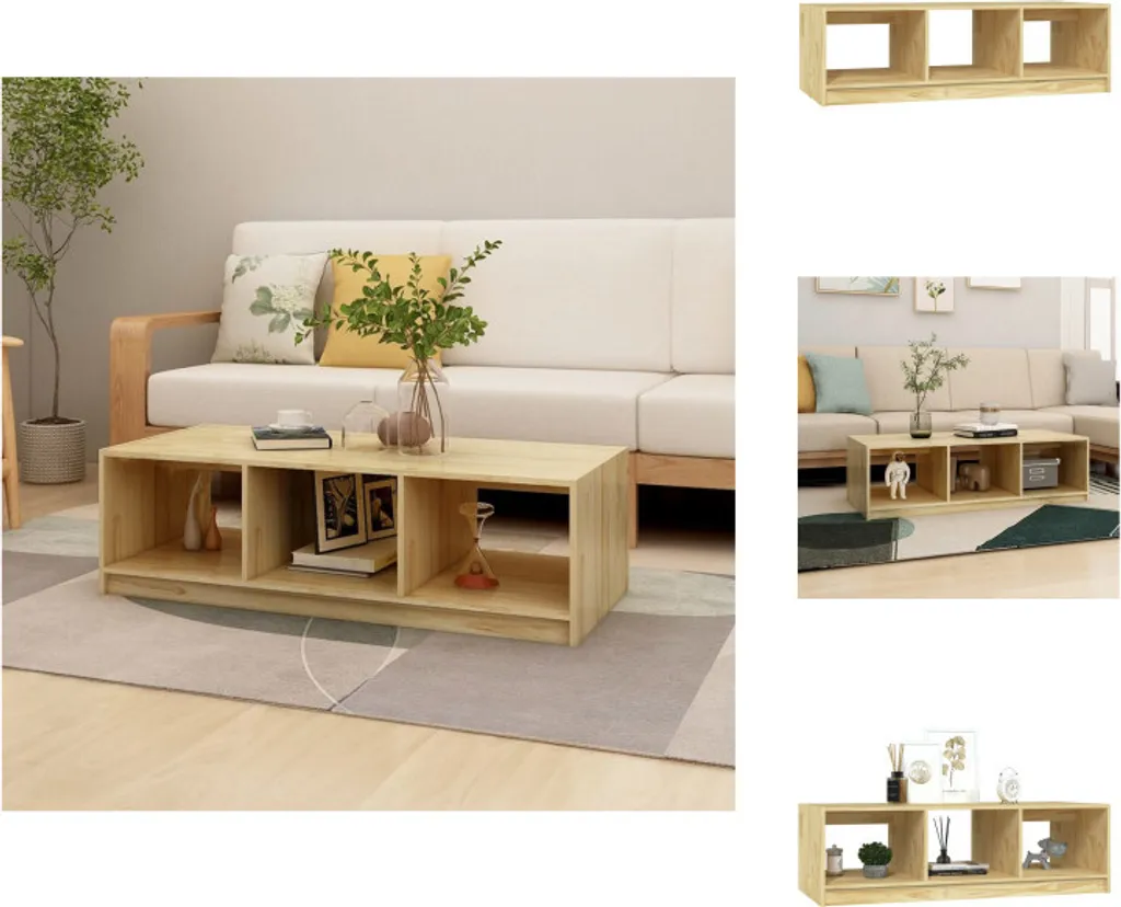 Tavolino da Caffè Moderno vidaXL 110x50 cm Legno Naturale di Pino