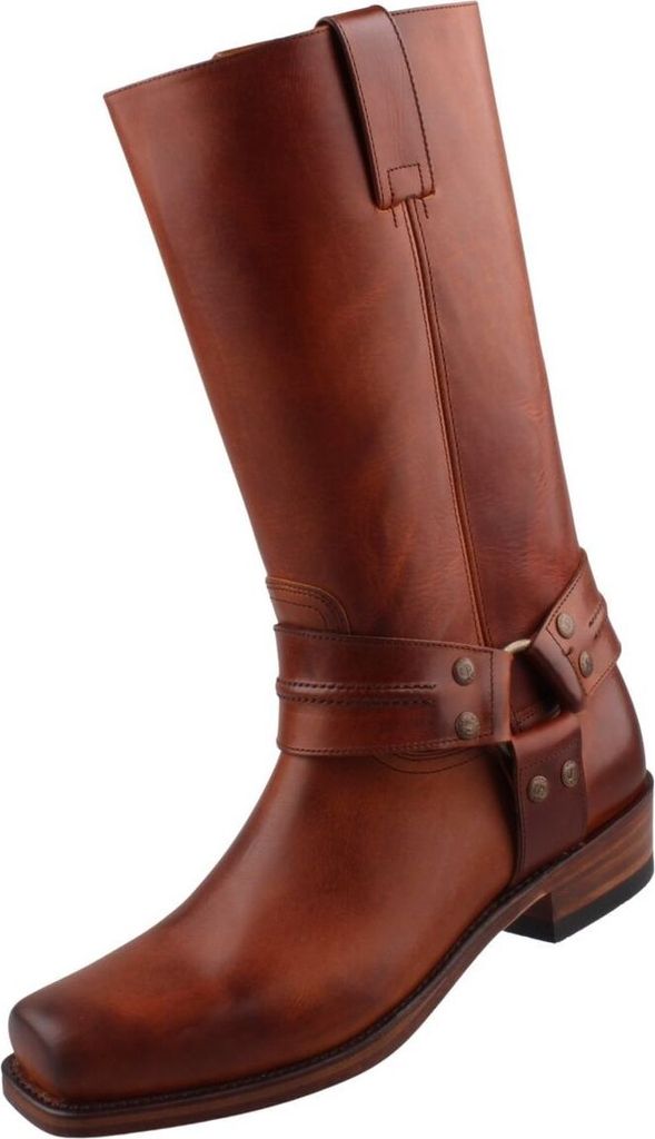 Sendra Bikerstiefel 2380 Braun, rahmengenäht, Absatz ca. 4 cm, Schafthöhe ca. 30 cm