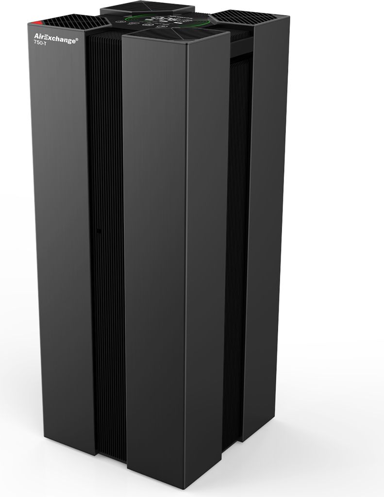 AirExchange 750-T Luftreiniger für große Räume (HEPA 14 Filter, bis 120m², 99,99% Filterleistung) schwarz