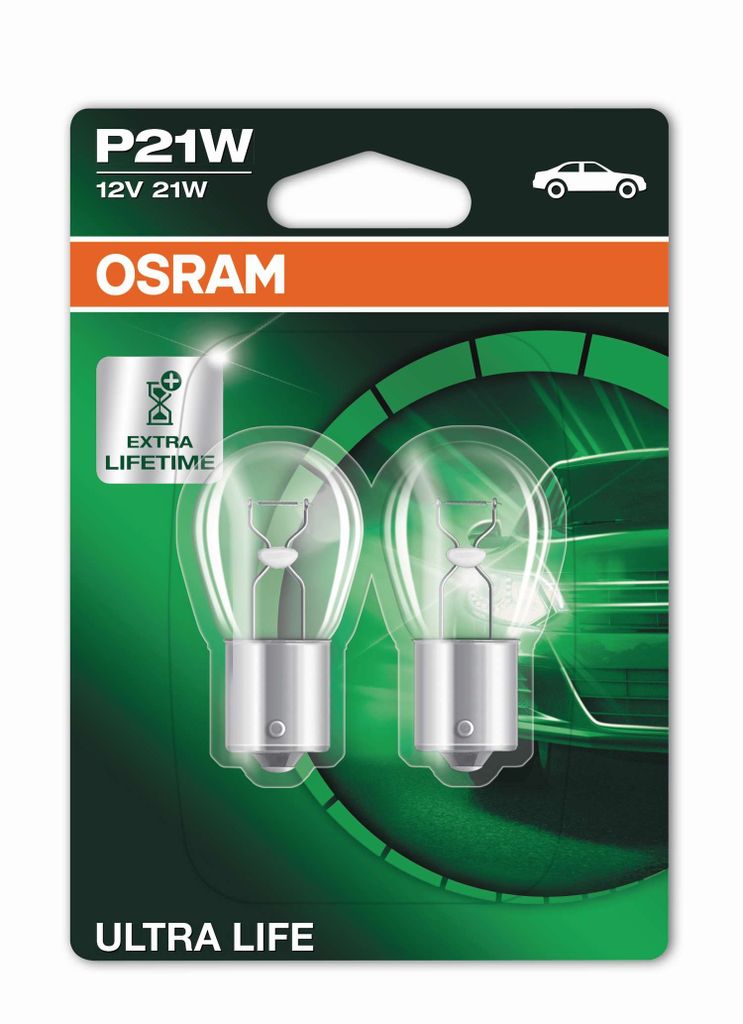 Osram Ultra Life, 25 W, 12 V, P21W, 2 kusů Obrázek produktu 