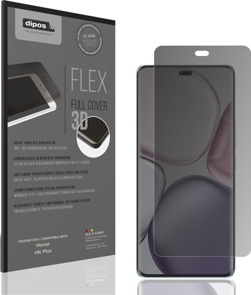 Full Cover Privacy Blickschutzfolie für Honor x9c Plus Folie Anti-Shock
