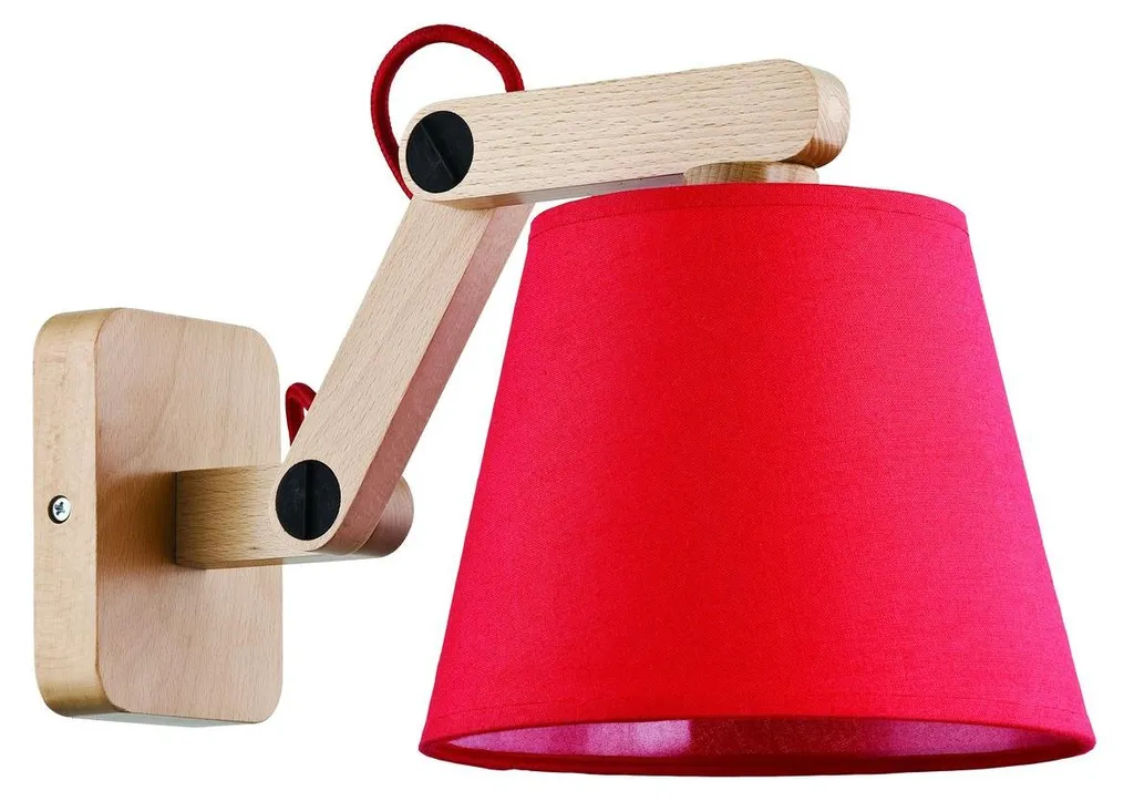 Applique murale bois et rouge JOGA : Gain de place et design pour couloir