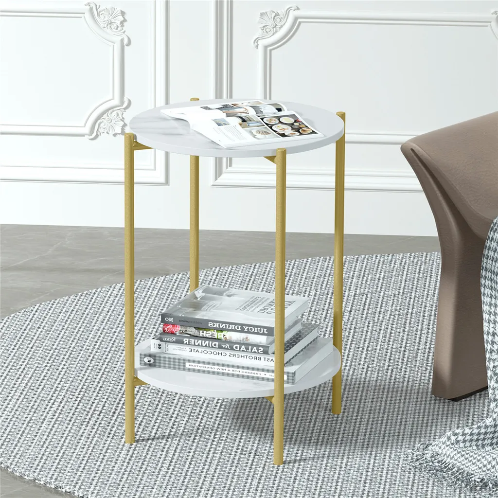 Table Basse Compacte Dorée pour Petit Salon - Gain de Place et Chic - 2