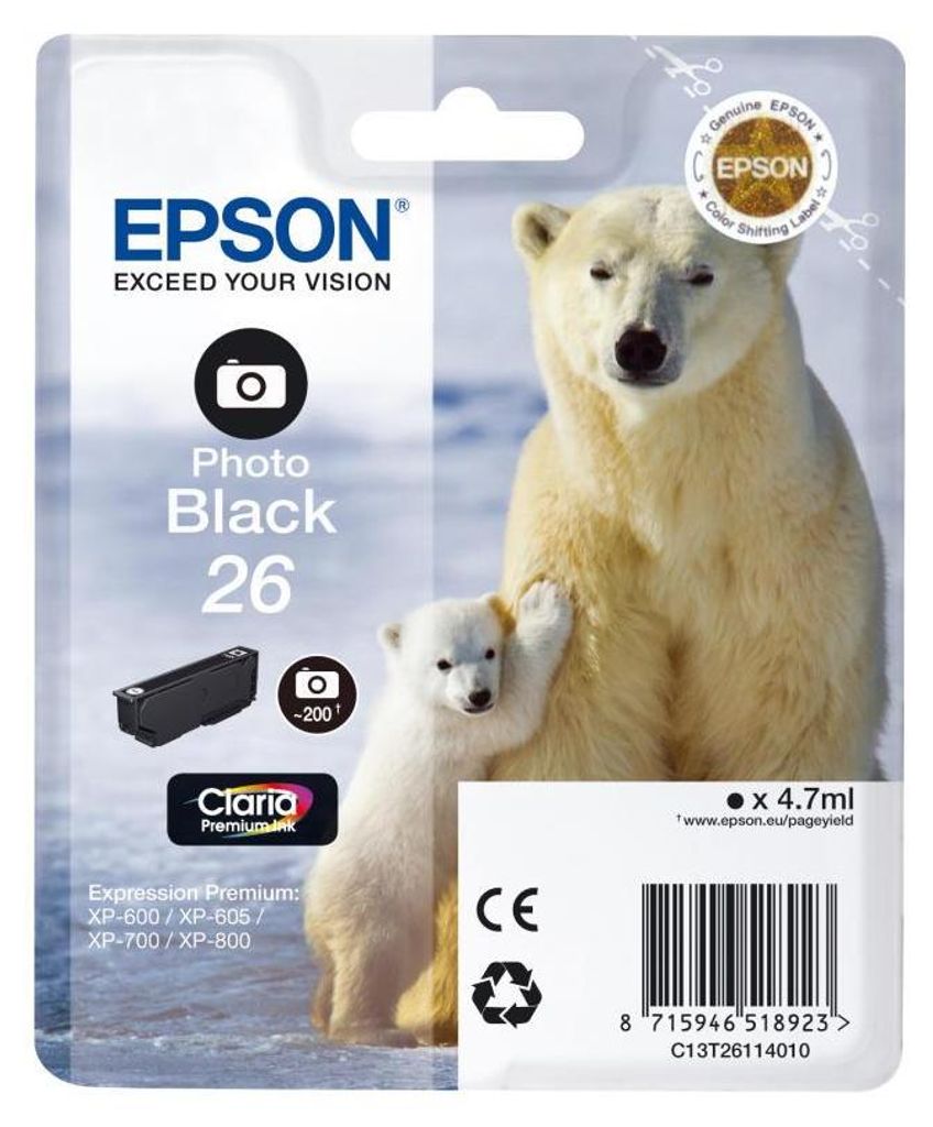 Epson Polar bear Atrament 26 Niedźwiedź polarny Claria Zdjęcie produktu 