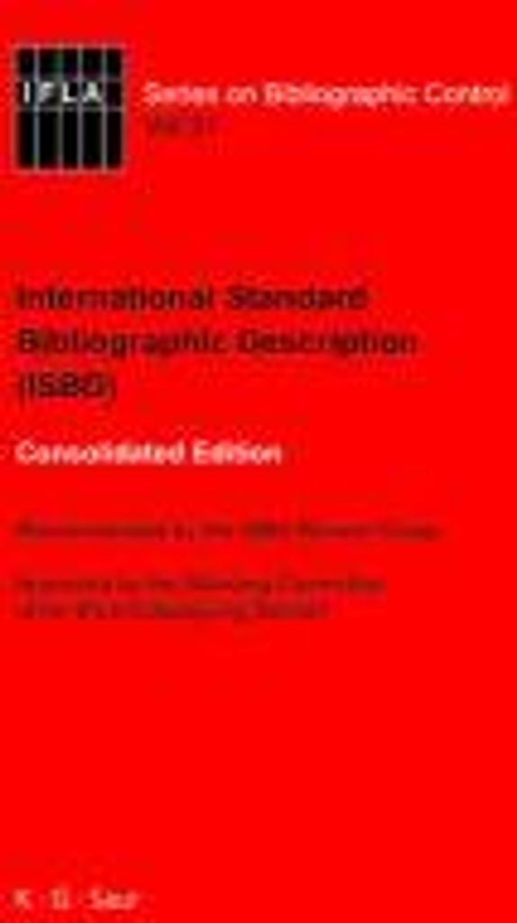 ISBD: International Standard Bibliographic Description