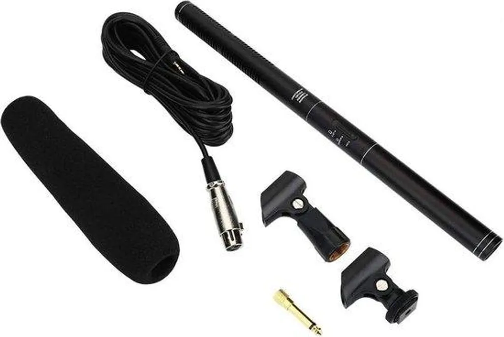 Microphone unidirectionnel à condensateur haute sensibilité noir mat