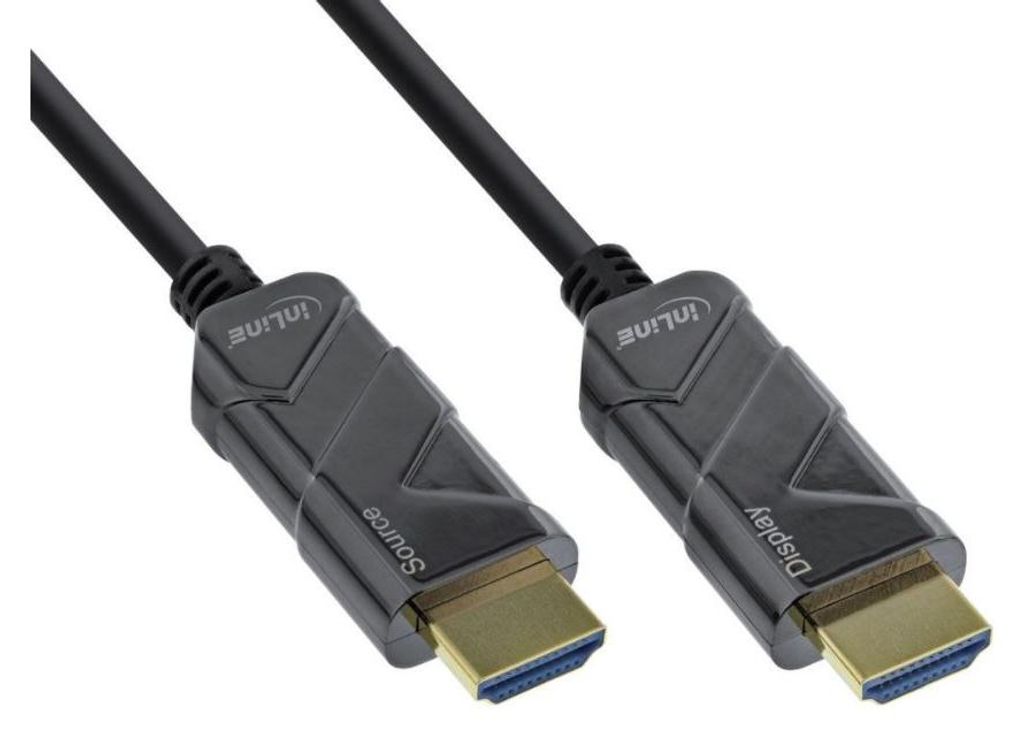 InLine HDMI AOC Kabel, Ultra High Speed HDMI Kabel, 8K4K, schwarz, 10m
