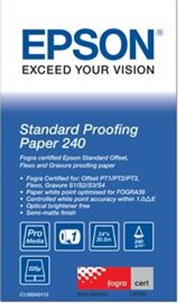Epson Standard Proofing Paper 240, 24 Zoll x 30,5 m, 30.5 m, 609.6 mm (24 ")