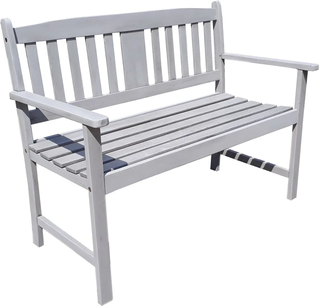 Banc de jardin Stirling en bois d'eucalyptus gris 110cm 2 places