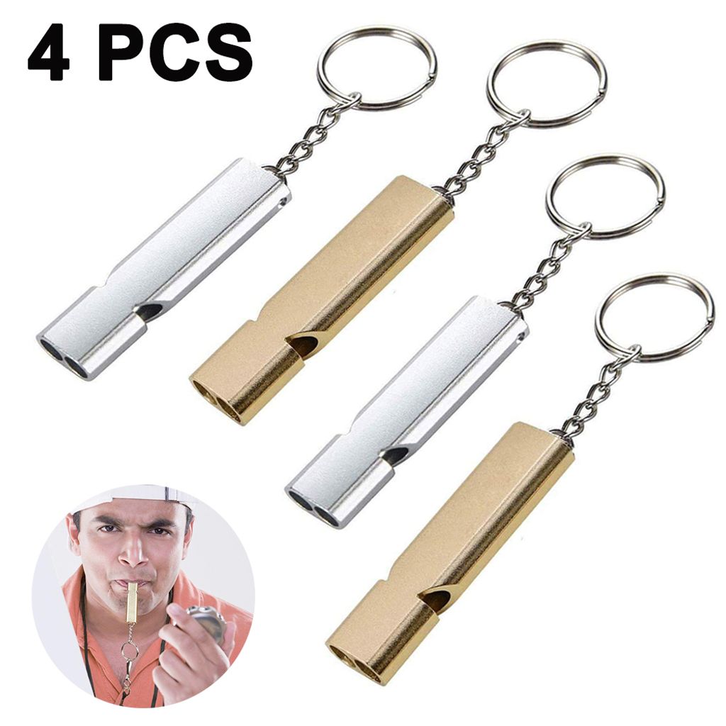 Metall Pfeife /Whistle mit Schlüsselband Halsband Notfallpfeife Signalpfeife 
