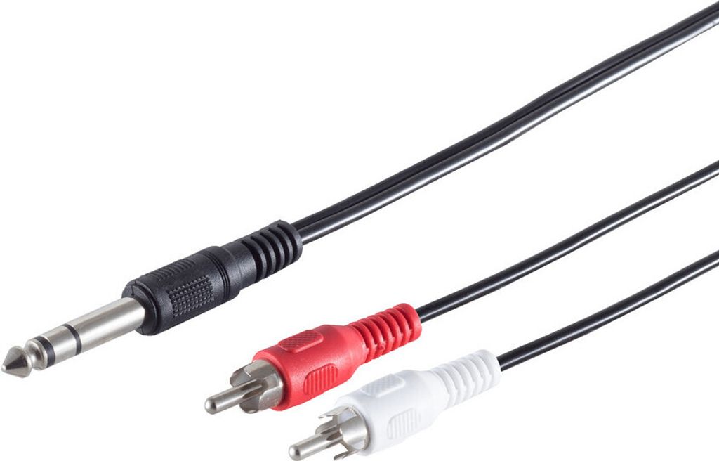 Klinkenstecker 6,3mm/ 2 Cinchstecker, 1,5m Produktbild 