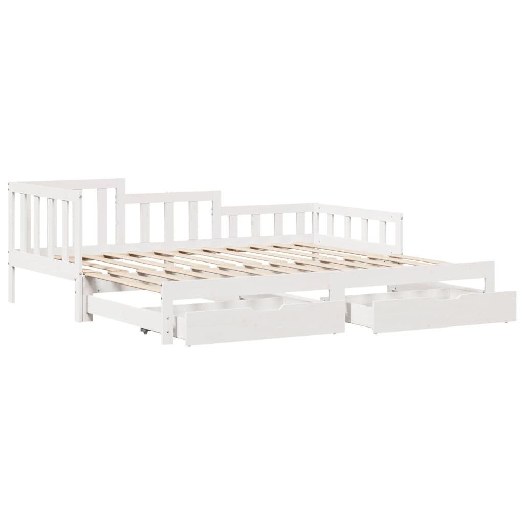 Válenda s přistýlkou a zásuvkami bez matrace bílá 90x190 cm Obrázek produktu 