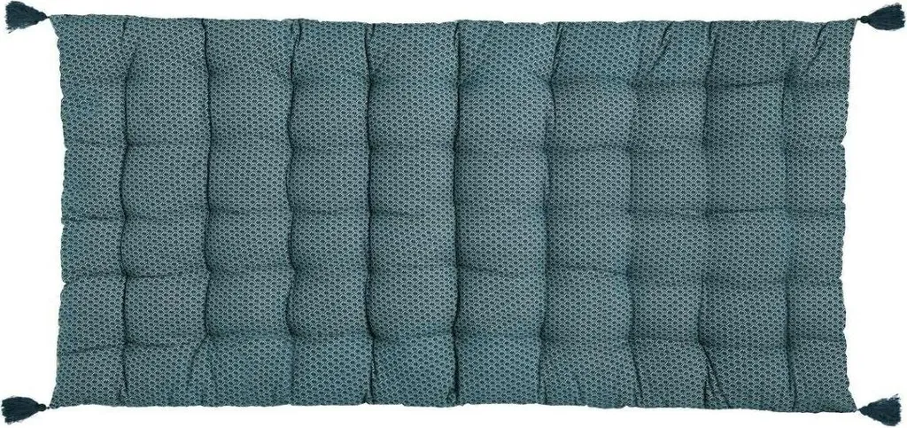 Coussin de sol bleu 60x120 cm Otto en coton capitonné de style boho