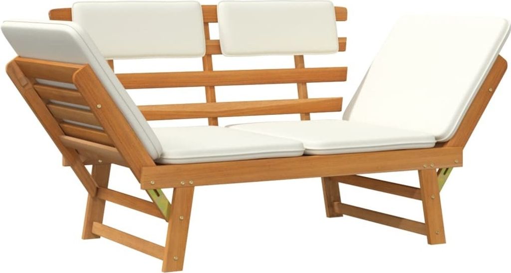 vidaXL Záhradná lavica s vankúšom 2 v 1 190 cm z masívneho Obrázok produktu 