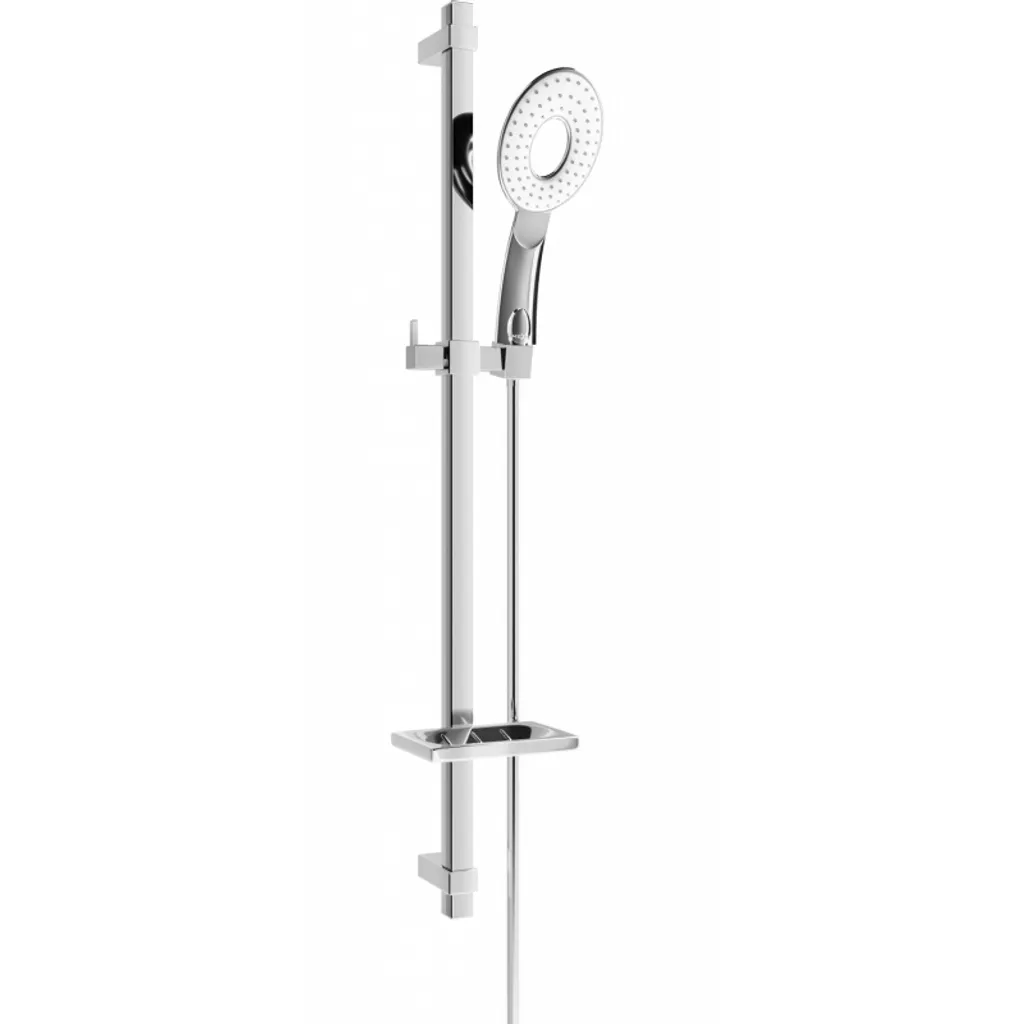 Barre de douche coulissante avec douchette chrome DQ73 kit complet mural