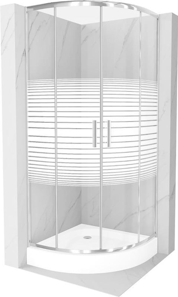 Mexen Rio cabina doccia semicircolare 70 x 70 cm, strisce Immagine del prodotto 