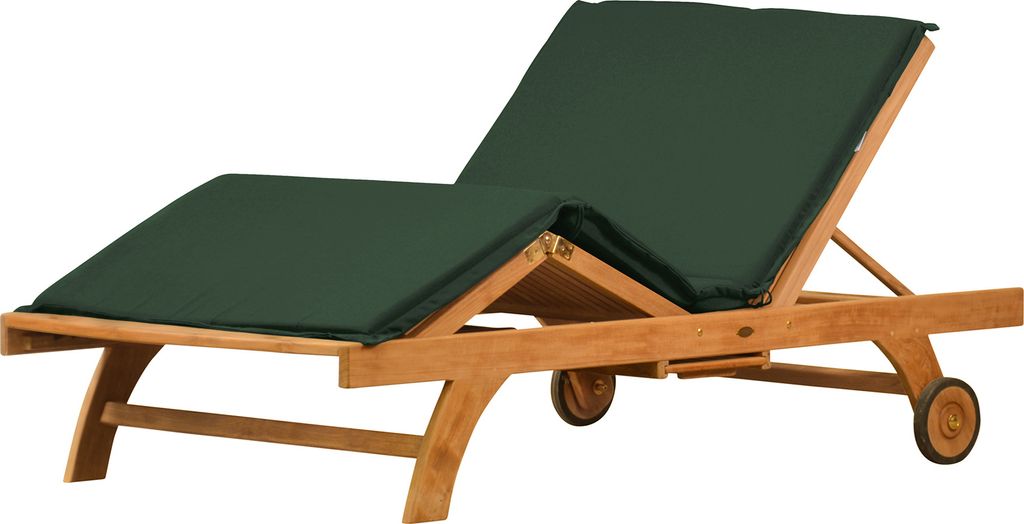Liegenauflage Polster Gartenliege grün 105 x 195 cm als Auflage für Doppelliege extra breit, waschbar und UV-stabil