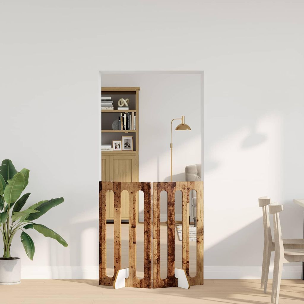 Faltbarer Haustierzaun 2 pcs Eichenholz 100,5 x 38 x 90 cm - Sonstiges Hundezubehör DE1746