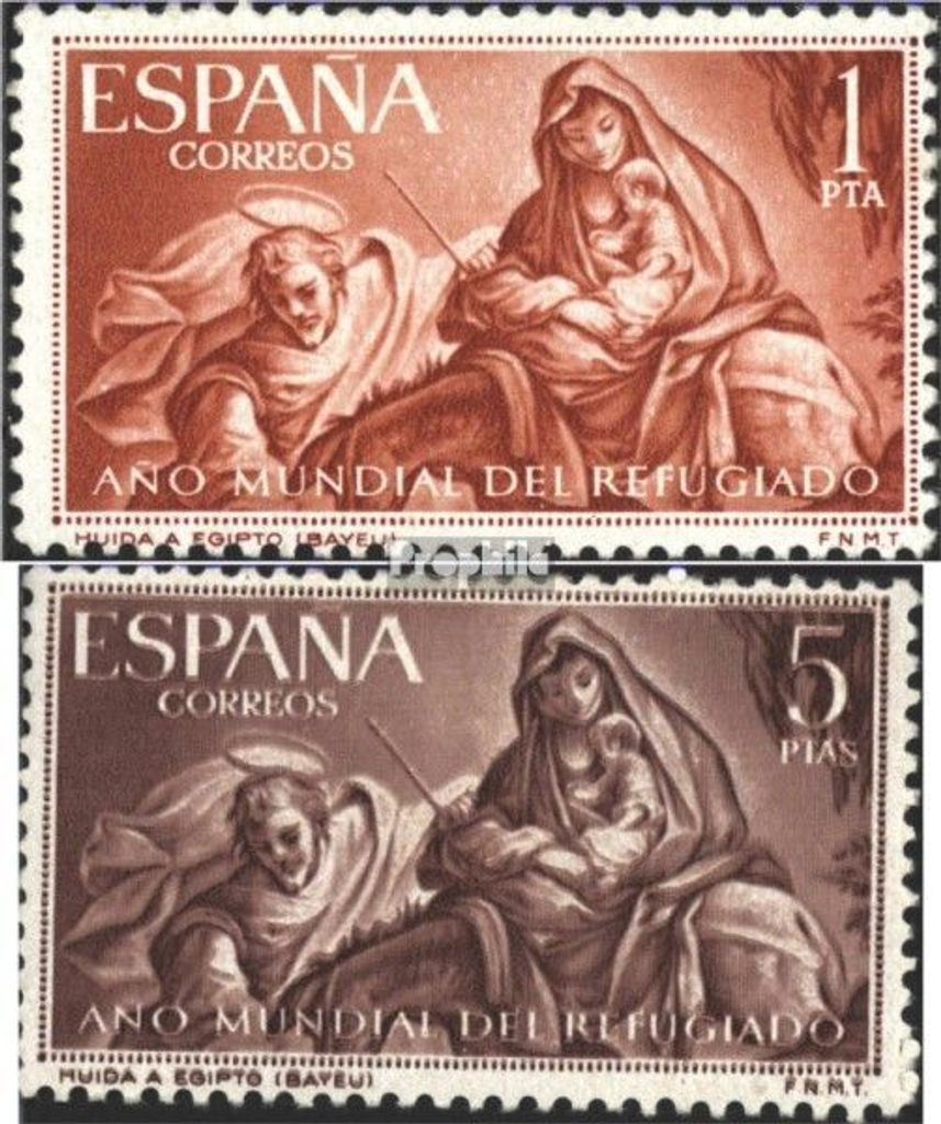 Briefmarken Spanien 1961 Mi 1221-1222 (kompl.Ausg.) postfrisch Weltflüchtlingsjahr