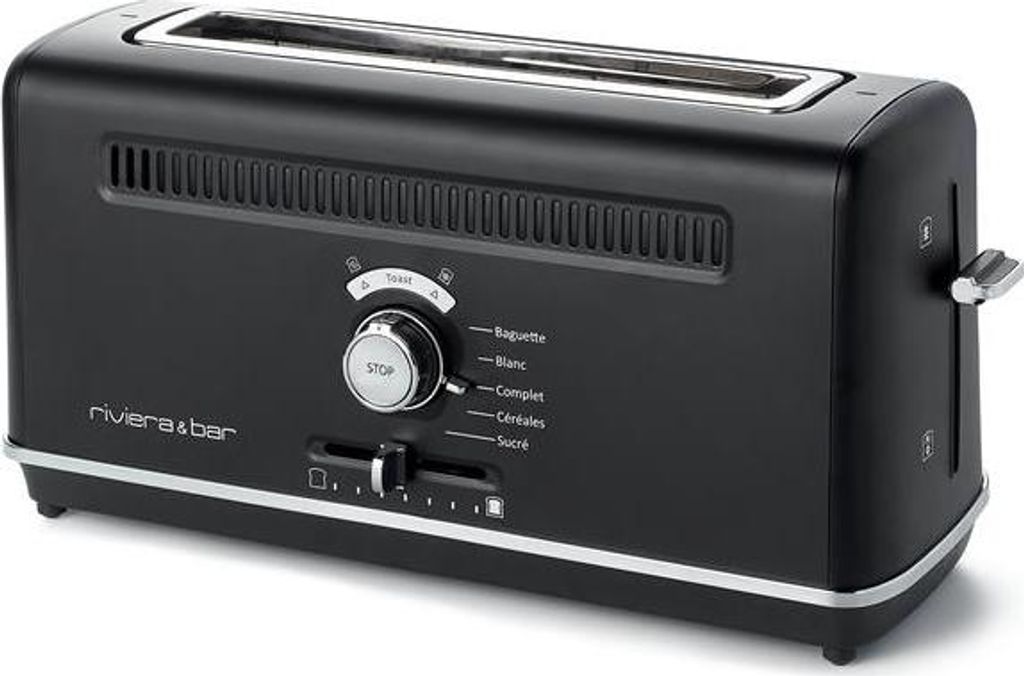 Riviera & Bar QGP669, 2 Scheibe(n), Schwarz, Edelstahl, Chrom, Tasten, Drehregler, 1010 W, 410 mm