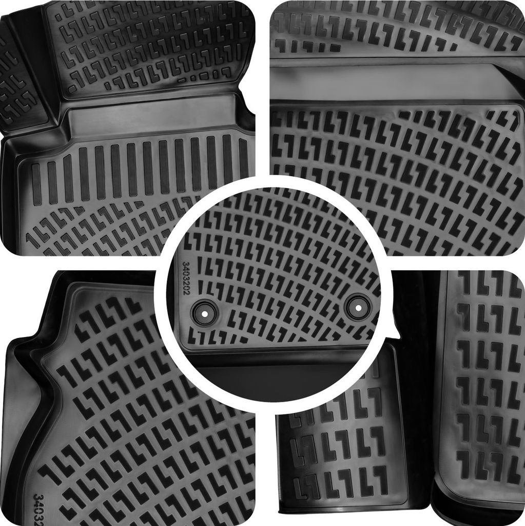 Rizline Gummimatten kompatibel mit PORSCHE Cayenne 2.Gen. (92A) 4-Zonen-Klimaanlage 2010-2017 Autofußmatten Auto Allwetter