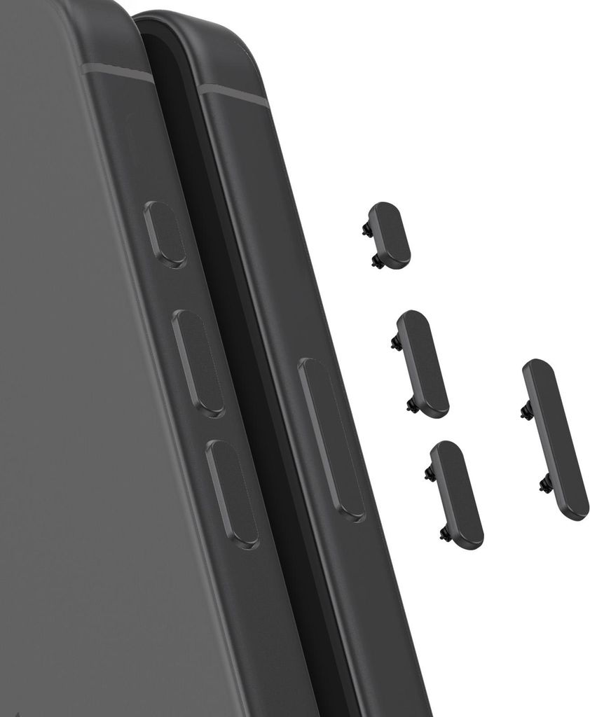 Clappio, Seitentasten Set Power Volume und Action für iPhone 17, Schwarz