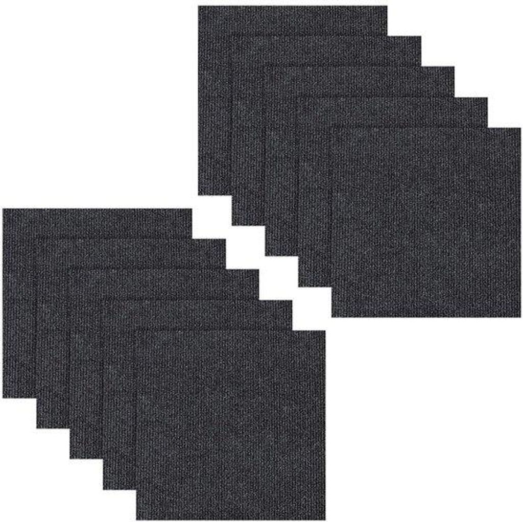 Klebe-Bodenbelag, Pack von 10, 50 x 50 cm, Bodenbelag, Selbstklebender Nadelvlies-Bodenbelag, Selbstklebender Anti-Statik-Tape, Rutschfest, Latex, ...