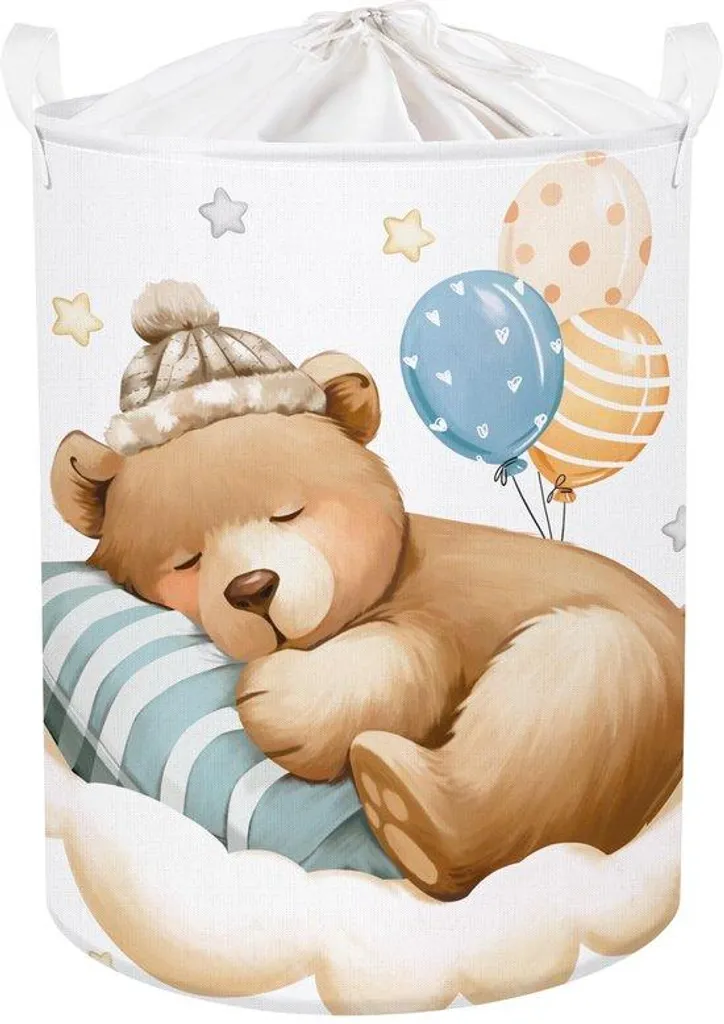 Coffre à linge enfant pliable 63 L en tissu robuste et imperméable