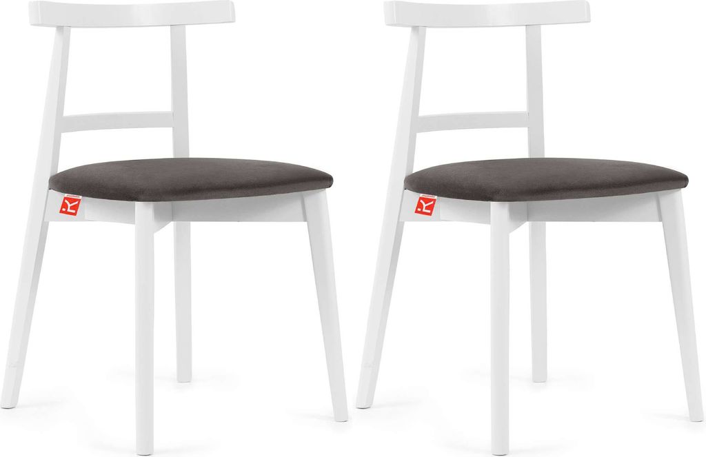 KONSIMO Esstischstühle 2 St "LILIO", Grau, Buchenholz, Vintage, 47x76,5x45cm