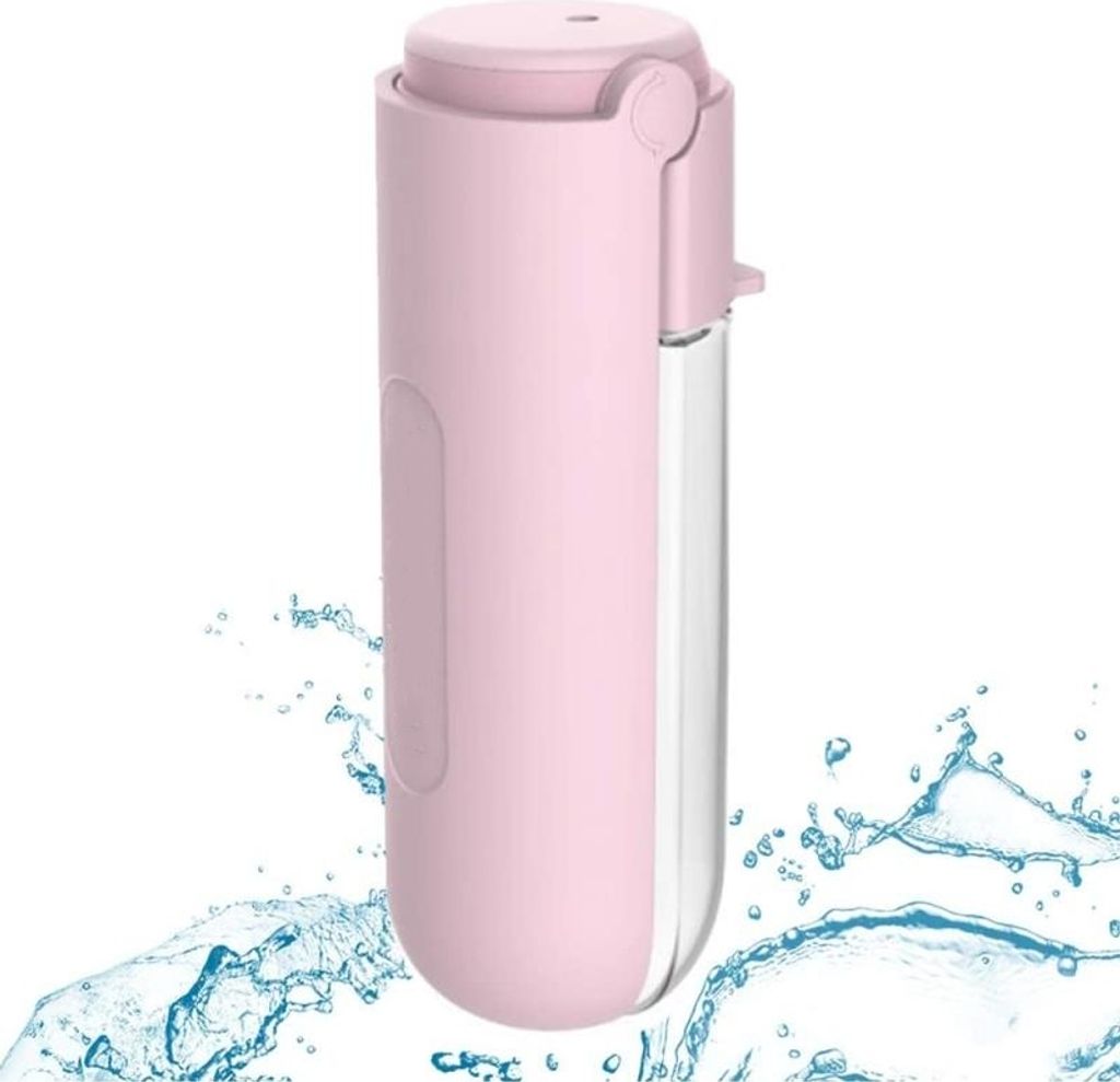 Tragbare Hundewasserflasche, 420 ml, auslaufsichere Hundeflasche mit drehbarem Waschbecken für Haustiere, tragbarer Wasserspender, leichte Katzen-...