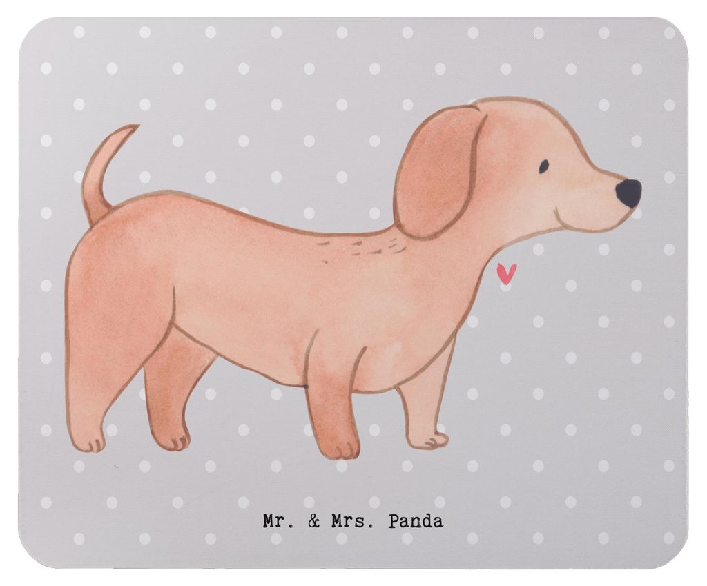 Mr. & Mrs. Panda Mouse Pad Dackel Kurzhaardackel Lebensretter - Grau Pastell - Geschenk, Mauspad, Teckel, laptop, mousematte, Dachshund, pc mousepad