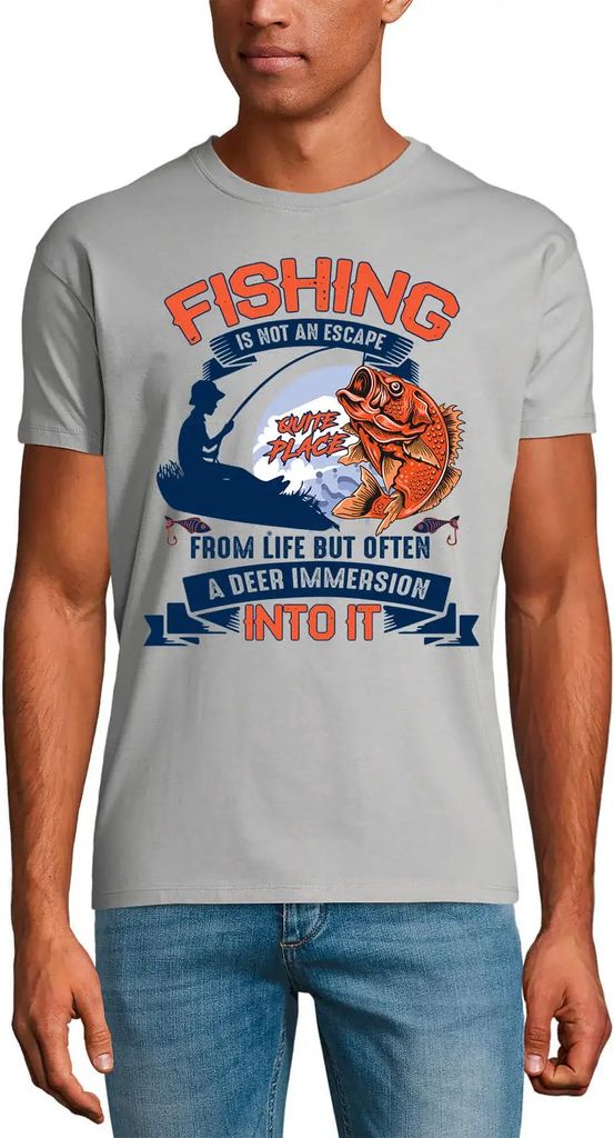 Herren Grafik T-Shirt Angeln ist keine Flucht vor dem Leben Angler – Fishing Is Not An Escape From Life Fisherman – Öko-Verantwortlich Vintage
