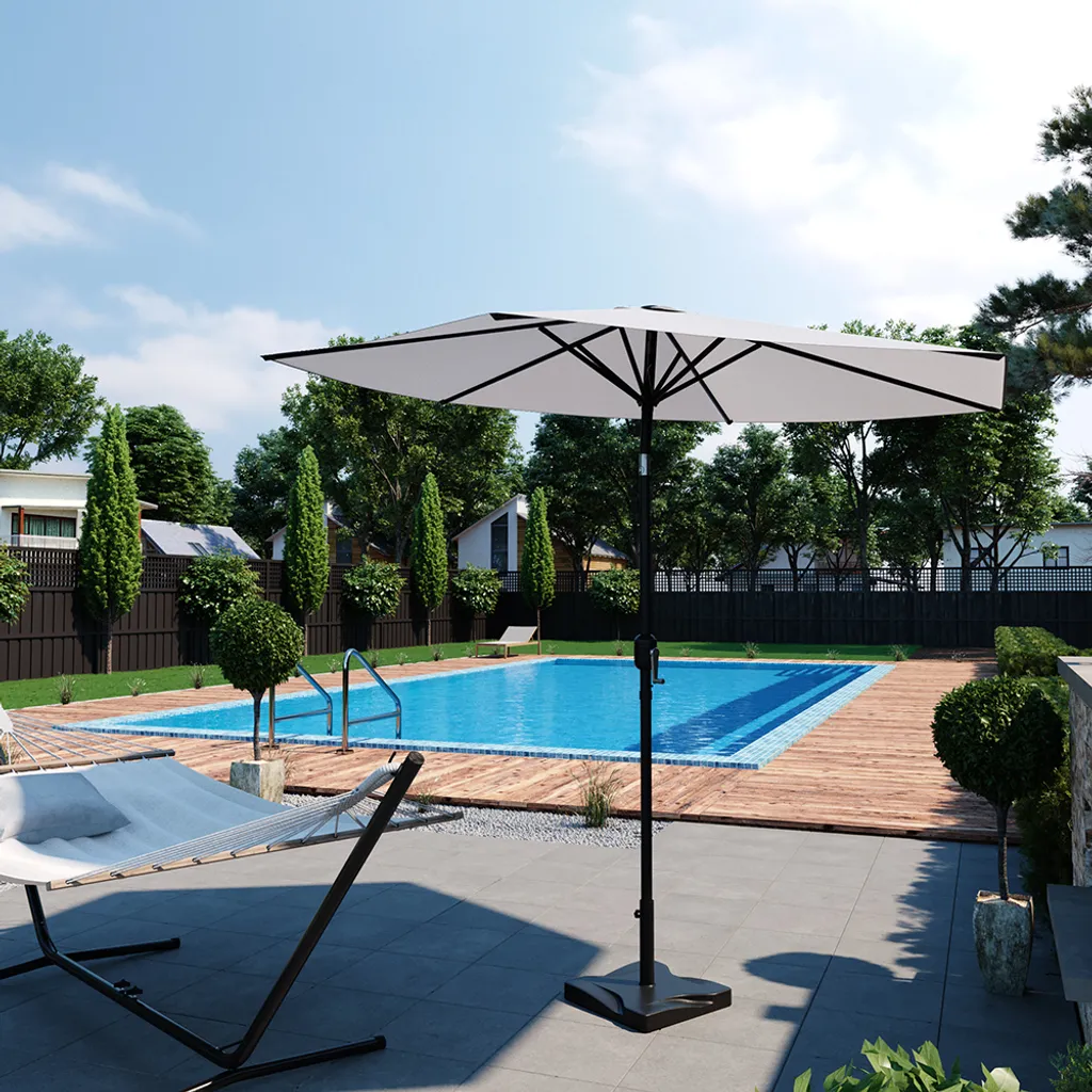 Support parasol noir 42x42cm OK-Living stable avec fixation ajustable