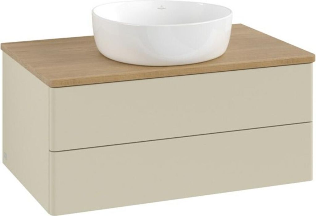 V&B Waschtischunterschrank ohne Frontstruktur -Beleuchtung Antao 80x36x50cm, WBP hon. Oa, si Gr m Lac