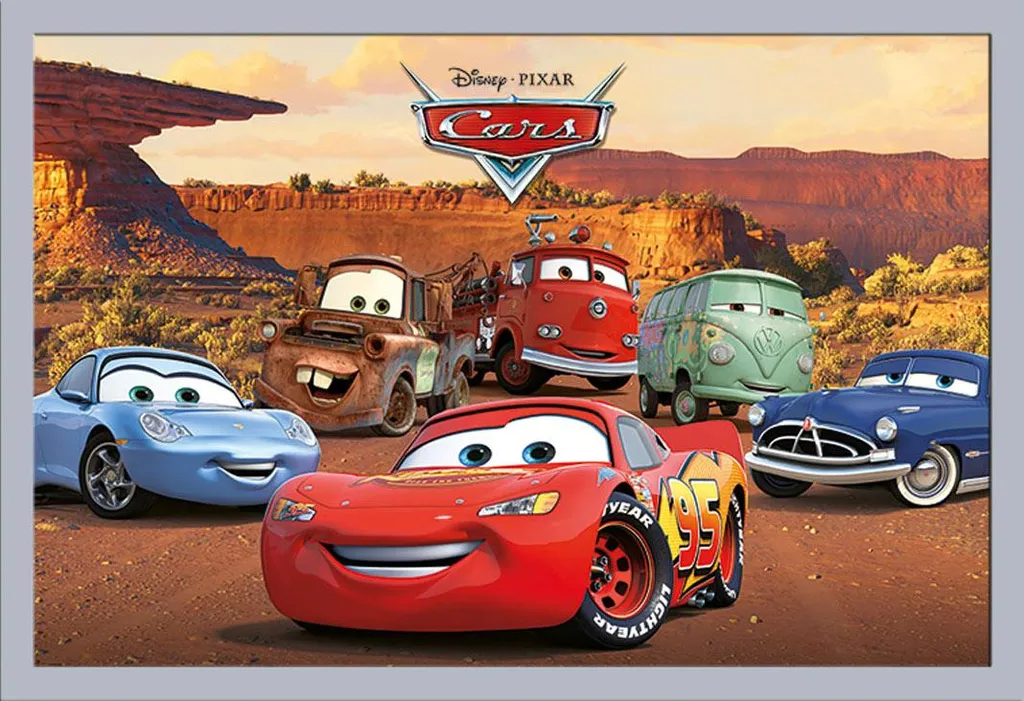 Poster Cars Characters sous cadre Shinsuke argenté en bois MDF robuste