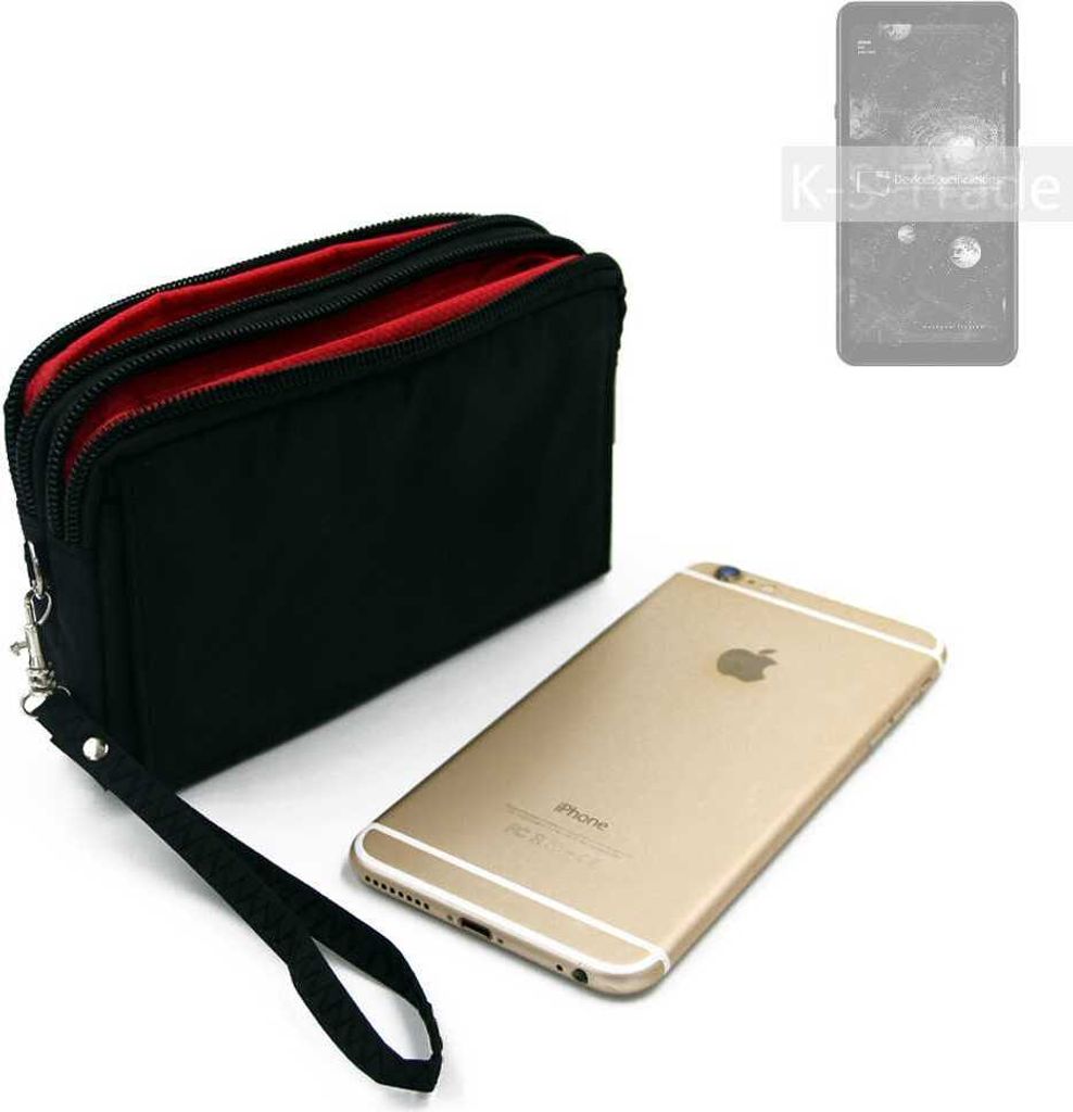 K-S-Trade Schutz Hülle Handy Hülle kompatibel mit HiSense A5 Pro Gürteltasche Travelbag Handytasche mit Zusatzfächern, schwarz