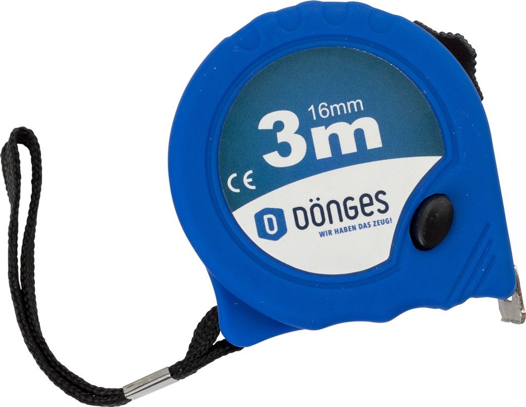 Dönges Rollbandmaß mit Schnellstopptaste, Länge 3 m, Breite 16 mm