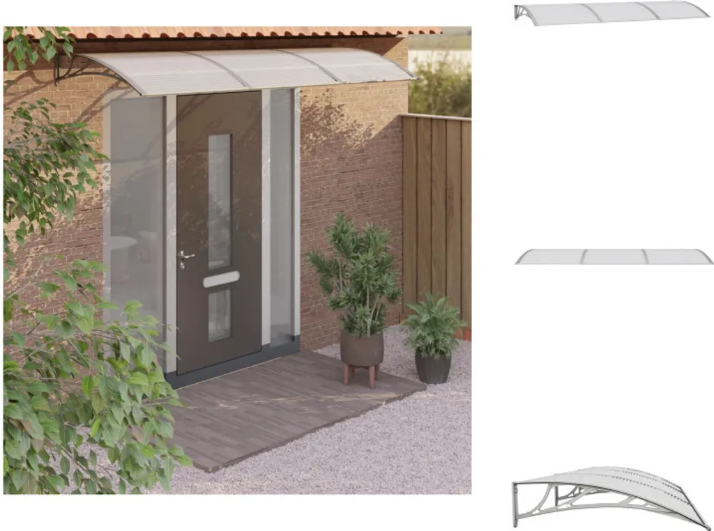 Pensilina Esterna 300x100 Policarbonato Grigio vidaXL | Alta Resistenza