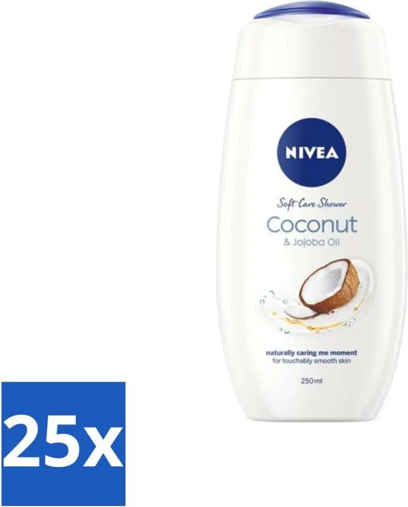 NIVEA Soft Care Cocco e Jojoba 250ml: Maxi Formato 25 Pezzi Famiglia
